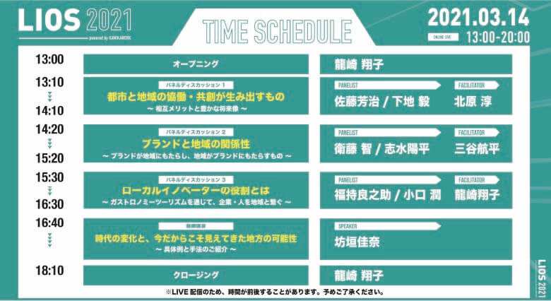 当日のタイムテーブル。基調講演はNewPicks Newschoolの協力のもと実現。